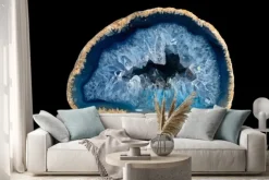 Naklejka: Geode with crystals of blue color. quartz geode with transparent