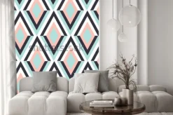 Naklejka: Geometria zig zag wektor wzór. etniczne bezszwowe ornament. abstrakcjonistyczny