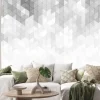 Naklejka: Geometryczna grafika w odcieniach bieli i szarości