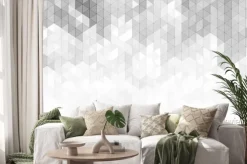 Naklejka: Geometryczna grafika w odcieniach bieli i szarości