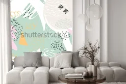 Naklejka: Geometryczna kompozycja z kolorowymi akcentami