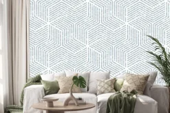 Naklejka: Geometryczne heksagony w paski