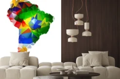 Naklejka: Geometryczny map ameryki południowej design