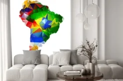 Naklejka: Geometryczny map ameryki południowej design