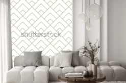 Naklejka: Geometryczny wzór w jodełkę na białym tle