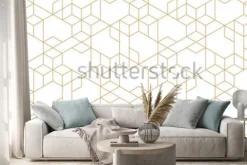 Naklejka: Geometryczny wzór ze złotawych linii