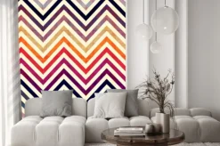 Naklejka: Geometryczny wzór chevron w pastelowych kolorach