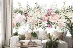 Naklejka: Girlanda kwiatowa w stylu malarskim