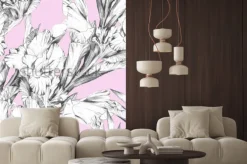 Naklejka: Gladiolus watercolor illustration pattern