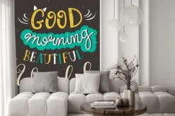 Naklejka: Good morning beautiful world quote