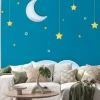 Naklejka: Goodnight layout. paper arts of moon, stars and clouds on a