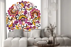 Naklejka: Gorgeous mandala floral pattern, watercolor oriental design element.