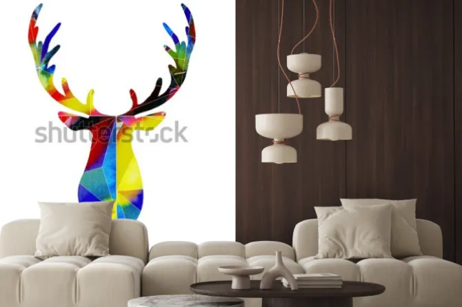 Naklejka: Głowa jelenia