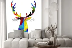 Naklejka: Głowa jelenia