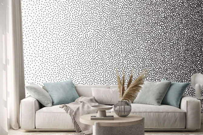 Naklejka: Gradient z czarnych kropek