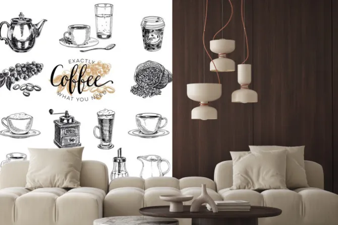 Naklejka: Grafika z kawą w stylu vintage