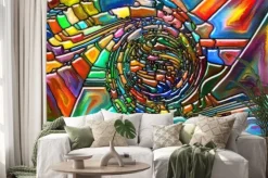 Naklejka: Grafika z kolorową spiralą