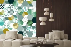 Naklejka: Grafika z sześciokątami w 3d