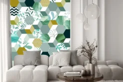 Naklejka: Grafika z sześciokątami w 3d