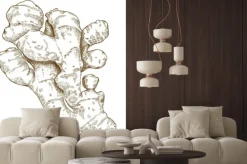 Naklejka: Grawerowanie ilustracja imbiru