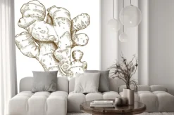 Naklejka: Grawerowanie ilustracja imbiru