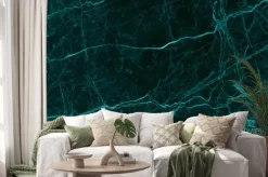 Naklejka: Green emerald marble texture background with high resolution