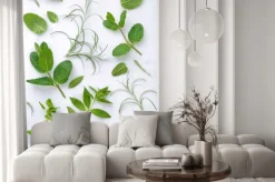 Naklejka: Green herbs and spices (lemongrass, rosemary, mint, oregano,