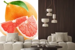 Naklejka: Grejpfrut na białym tle