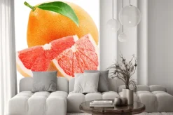 Naklejka: Grejpfrut na białym tle