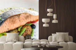 Naklejka: Grillowany stek z łososia z pesto