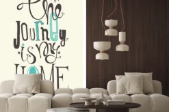 Naklejka: Grunge motywacyjny inspirujące plakat z cytatem o journe