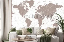 Naklejka: Grunge world map.vintage map of the world.