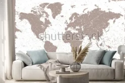 Naklejka: Grunge world map.vintage map of the world.