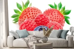 Naklejka: Grupa jagody na białym tle z wycinek ścieżki