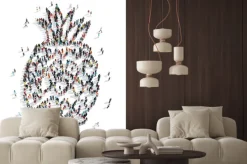 Naklejka: Grupa ludzi kształt ananasa