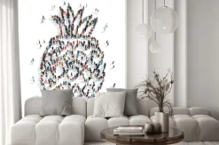 Naklejka: Grupa ludzi kształt ananasa