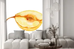 Naklejka: Gruszka pół akwarele ilustracji na białym tle