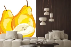 Naklejka: Gruszka pojedynczo na białym tle.