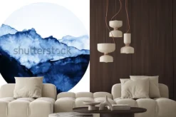 Naklejka: Góry malowane tuszem w stylu azjatyckim