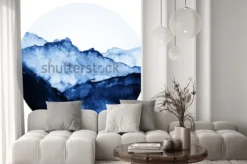 Naklejka: Góry malowane tuszem w stylu azjatyckim