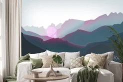 Naklejka: Góry szczyt i piękne wschody