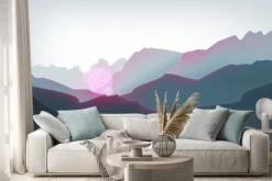 Naklejka: Góry szczyt i piękne wschody