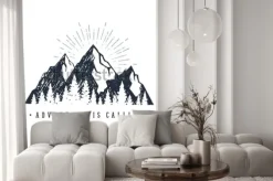 Naklejka: Góry z napisem adventure is calling