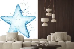 Naklejka: Gwiazda z wody powitalny samodzielnie na białym tle