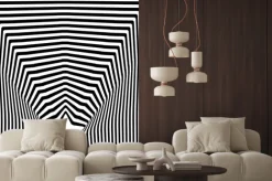 Naklejka: Gwiezdne czarne paski złudzenie optyczne efekt plastyki.
