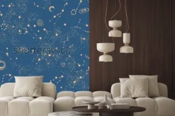 Naklejka: Gwiezdne konstelacje na ciemnoniebieskim niebie