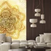 Naklejka: Hand drawn ethnic circular beige ornament