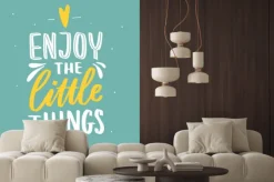 Naklejka: Hand drawn lettering inspirational phrase for poster enjoy the