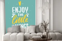 Naklejka: Hand drawn lettering inspirational phrase for poster enjoy the