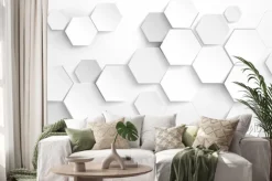 Naklejka: Heksagony 3d na białym tle